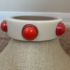 NWOT Neiman Marcus Cream Bracelet With Coral Accents